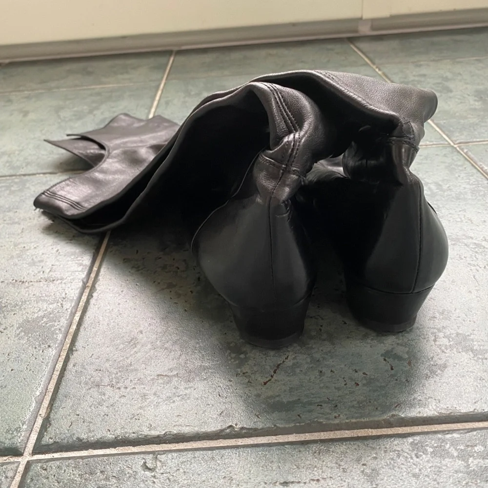 Over the Knee Black Leather Boots